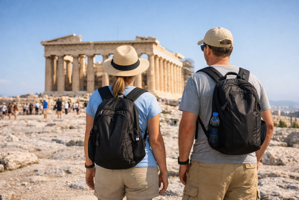 Acropolis Dress Code What Should You Wear - Código de vestimenta en la Acrópolis - Dresscode voor de Acropolis - Kleiderordnung Akropolis - Code vestimentaire de l'Acropole - アクロポリスのドレスコード - Κώδικας ενδυμασίας Acropolis